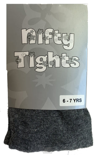 Girls Cotton Tights - Single Pack (Grey)