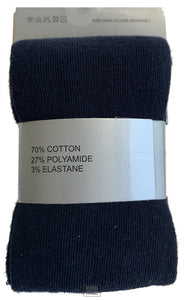 Girls Cotton Tights - Single Pack (Navy)