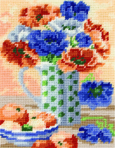 Anemones Flower & Vase Scene (Tapestry Kit)