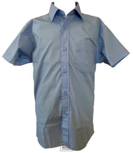 Short Sleeve Regular Fit School Shirt (Blue) (Single Pack)