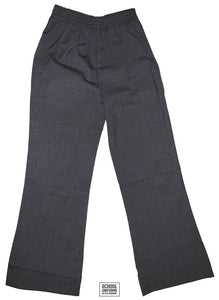 Teens & Ladies - Comfort Fit Lycra Elasticated Waist Trousers (Grey) Girls