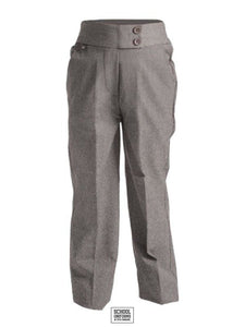 Teens & Ladies - Comfort Fit Lycra Elasticated Waist Trousers (Grey) Girls