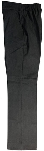 Teens & Ladies - Comfort Fit Lycra Elasticated Waist Trousers (Grey) Girls