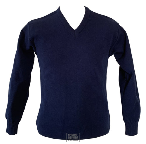 V-Neck Jumper Uncrested (Navy)